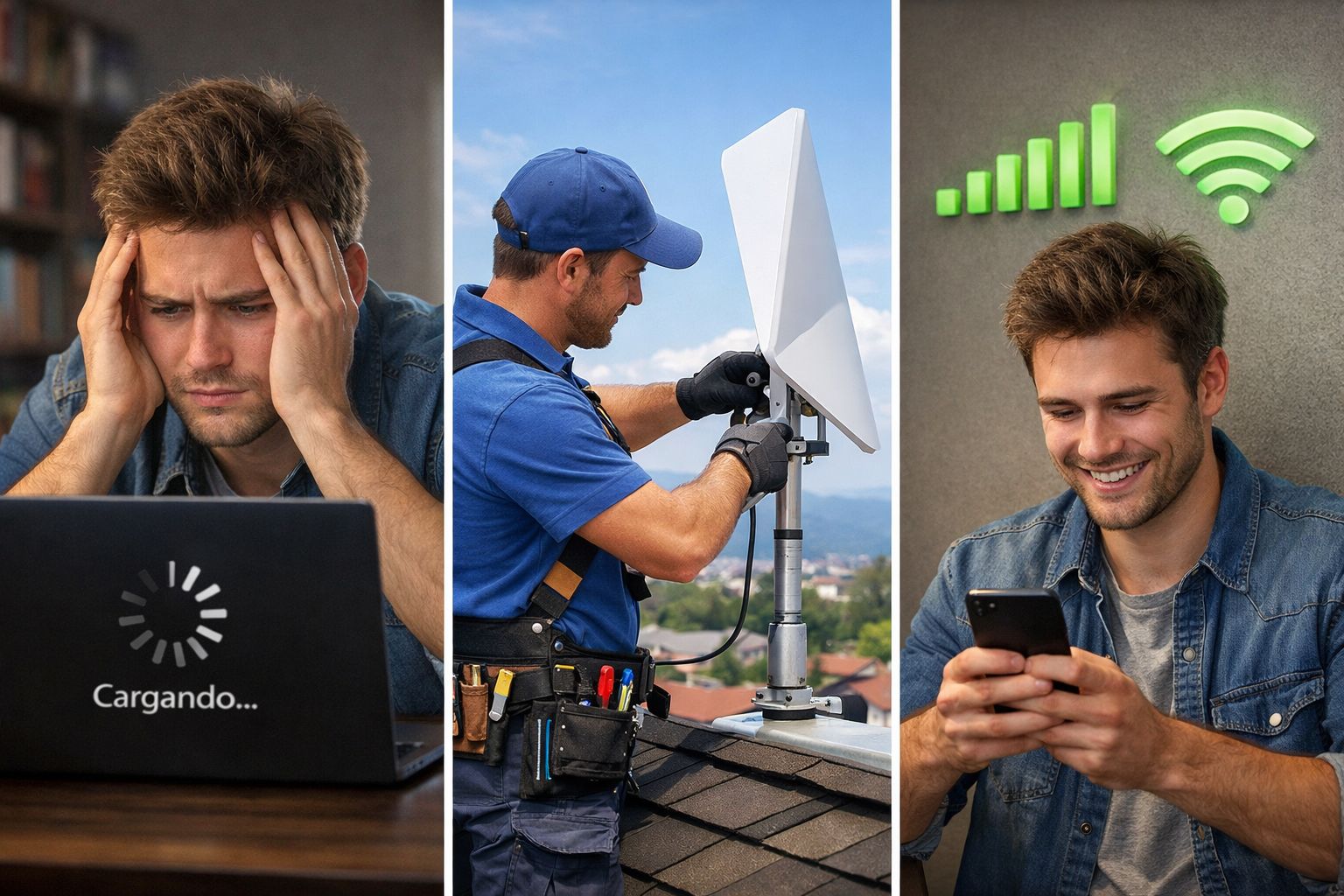 "Instalación de red mesh en Monterrey" o "Técnico reparando wifi en oficina".